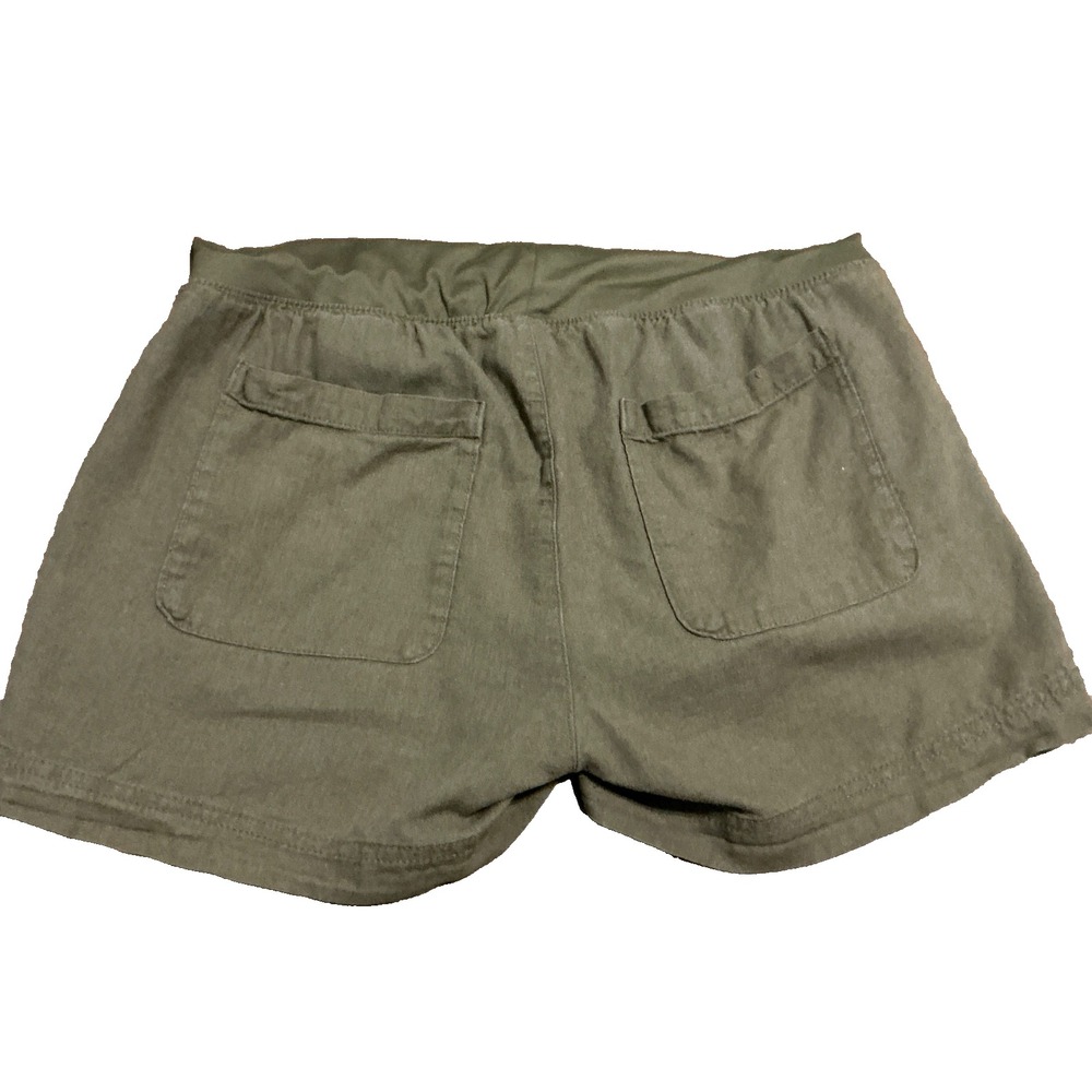 Old Navy Maternity Shorts Linen Blend Pull On Coastal Beach Green Medium - Picture 2 of 6